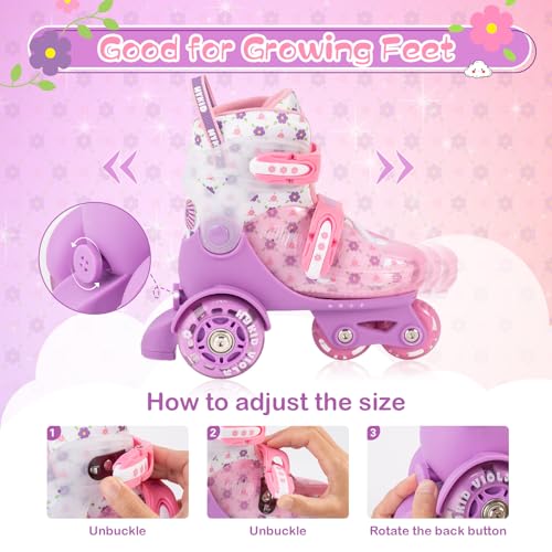 Patins-a-roulettes-pour-Les-Tout-Petits-3-a-9-Ans-Taille-Ajustable-lumieres-Amusantes-securite-3-Points-equilibre-Respirant-Patins-a-roulettes-avances-pour-debutants-Filles-0-1