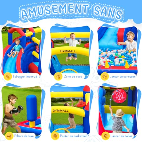 GYMMALL-Chateau-Gonflable-Exterieur-pour-Enfants-Structure-Gonflable-avec-Toboggan-Souffleur-Trampoline-pour-Interieur-Chateau-Gonflable-pour-Chambre-Jardin-Fetes-ou-Parc-0-2