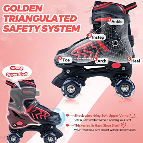Patins-a-roulettes-pour-Enfants-Garcon-avec-Roues-Lumineux-Rollers-Enfants-Quad-pour-Filles-Garcon-Femmes-Debutants-Cadeau-de-Noel-danniversaire-0-2