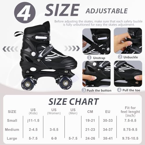Roller-Enfant-Fille-Patins-a-roulettes-pour-Enfants-Garcons-et-debutants-4-Tailles-Reglables-Adaptes-pour-Linterieur-et-Lexterieur-0-0