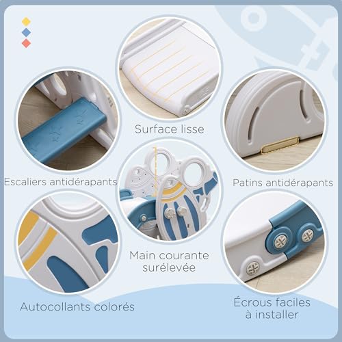 AIYAPLAY-Toboggan-pour-Enfants-Toboggan-interieur-pour-Enfants-de-18-a-36-Mois-jusqua-30-kg-157L-x-465l-x-80H-cm-0-2