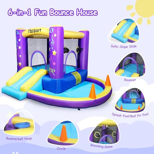chateau-Gonflable-Exterieur-Enfant-avec-souffleur-Aire-de-Jeux-Gonflable-chateau-Gonflable-Piscine-Meilleur-Cadeau-de-Vacancesdanniversaire-pour-Les-Enfants-285-x-254-x-165-cm-0-2