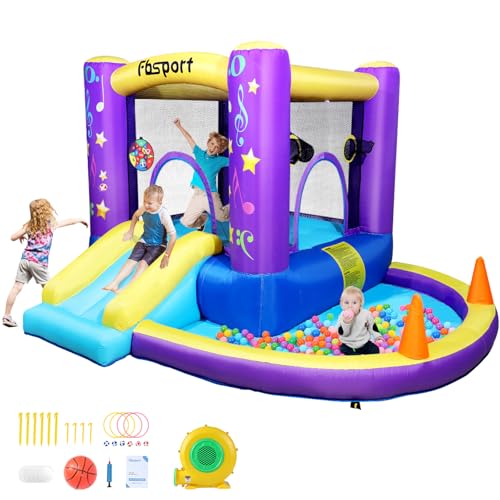 chateau-Gonflable-Exterieur-Enfant-avec-souffleur-Aire-de-Jeux-Gonflable-chateau-Gonflable-Piscine-Meilleur-Cadeau-de-Vacancesdanniversaire-pour-Les-Enfants-285-x-254-x-165-cm-0
