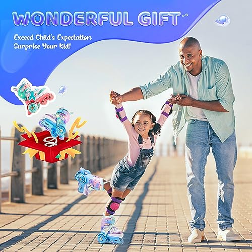 NEMONE-Sirenes-Patins-a-roulettes-Filles-Reglable-4-Roues-Patins-a-roulettes-pour-Enfants-Lumineux-LED-Patins-a-roulettes-pour-Enfants-Cadeau-0-2