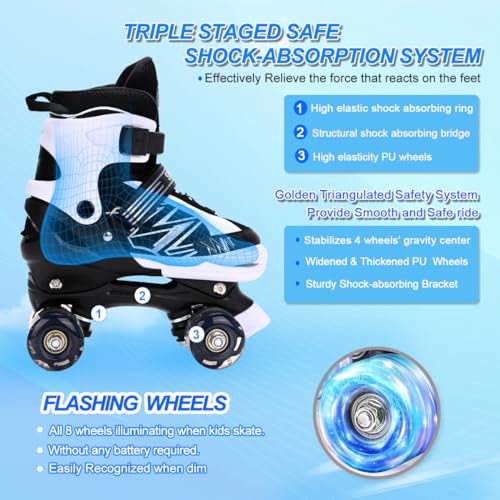 Patins-a-roulettes-pour-Enfants-pour-garcons-Filles-Enfants-debutants-Bambins-Patins-a-roulettes-Ajustables-avec-Toutes-Les-Roues-Lumineuses-pour-Les-Enfants-Petits-Grands-Enfants-0-1