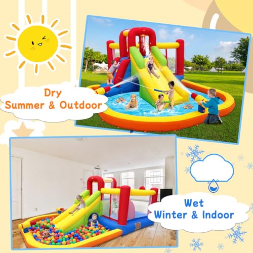 Ballsea-Chateau-Gonflable-avec-souffleur-materiau-Premium-Utilisation-Humide-et-seche-ideal-pour-linterieur-lexterieur-Les-Anniversaires-denfants-et-Les-fetes-de-Famille-0-0