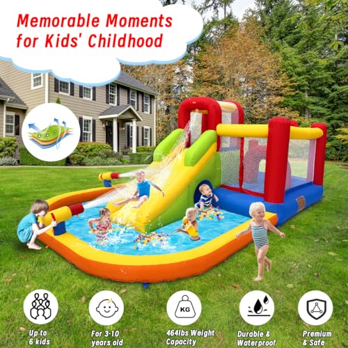 Ballsea-Chateau-Gonflable-avec-souffleur-materiau-Premium-Utilisation-Humide-et-seche-ideal-pour-linterieur-lexterieur-Les-Anniversaires-denfants-et-Les-fetes-de-Famille-0-2
