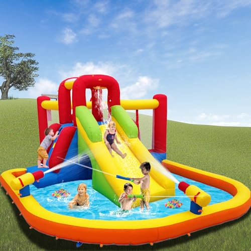 Ballsea-Chateau-Gonflable-avec-souffleur-materiau-Premium-Utilisation-Humide-et-seche-ideal-pour-linterieur-lexterieur-Les-Anniversaires-denfants-et-Les-fetes-de-Famille-0