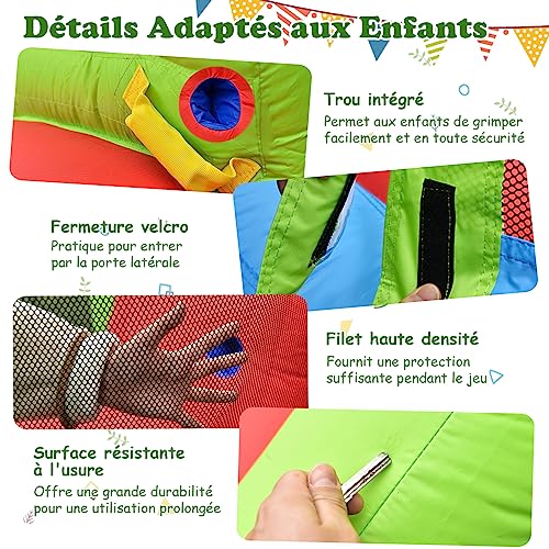 GOPLUS-Chateau-Gonflable-Aire-de-Jeux-Gonflable-davec-Glissiere-Toboggan-la-Fosse-de-Boule-et-Cerceau-de-Basket-Ball-pour-1-3-Enfants50-Balles-Oceaniques-240-x-270-x-200cm-0-0