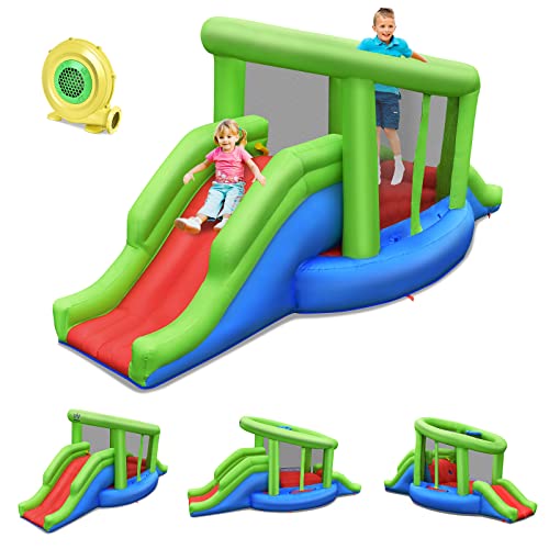 GOPLUS-Chateau-Gonflable-Aire-de-Jeux-Gonflable-davec-Glissiere-Toboggan-la-Fosse-de-Boule-et-Cerceau-de-Basket-Ball-pour-1-3-Enfants50-Balles-Oceaniques-240-x-270-x-200cm-0