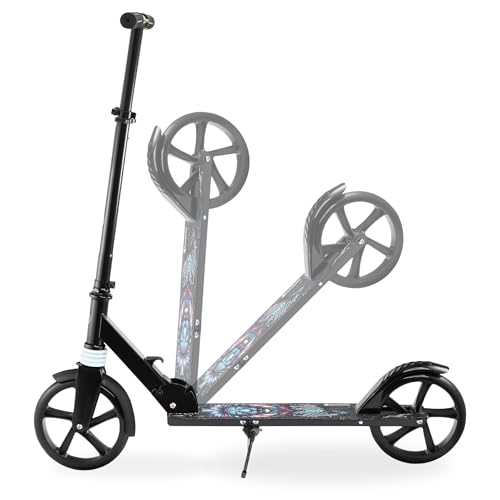 Hypermotion-Trottinette-Enfant-6-Ans-et-Adulte-Pliable-jusqua-100-kg-Trotinette-Adolescent-Guidon-Reglable-85-95-cm-Douilles-de-Roulement-en-Acier-au-Carbone-Roues-de-200-mm-0-2