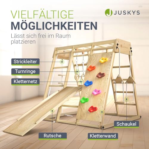 Juskys-Structure-descalade-pour-Enfants-Aire-de-Jeux-interieure-avec-Toboggan-Mur-descalade-Filet-a-Grimper-Tour-descalade-Pliable-en-Bois-Sport-dans-la-Chambre-denfant-0-1