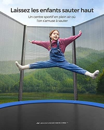 SONGMICS-Trampoline-de-Jardin-pour-Enfants-O-183-cm-avec-Filet-de-securite-Protection-des-Bords-echelle-Barres-Droites-de-180-cm-de-Haut-Cadre-en-Acier-NoirBleu-STR061Q01-0-0