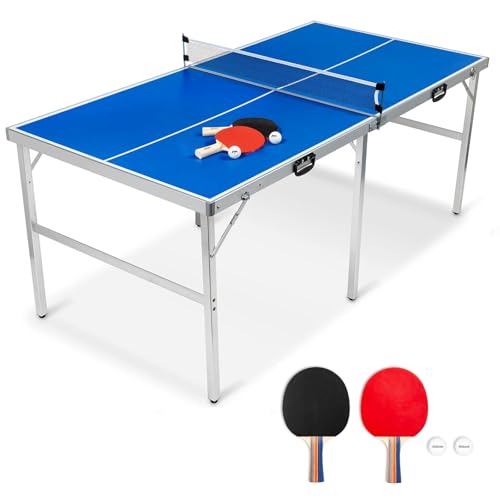 Table-de-ping-Pong-Exterieur-Pliable-Table-de-ping-Pong-dinterieur-Portable-avec-Filet-balles-Raquettes-Bleu-180-x90-x76-cm-0