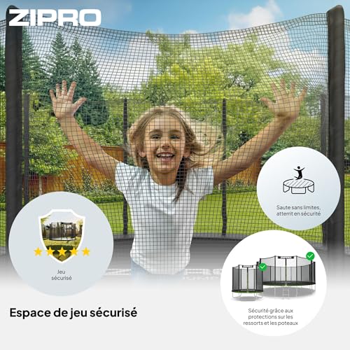 ZIPRO-JumpPro-Out-Trampoline-Exterieur-Trampoline-de-Jardin-pour-Enfants-avec-Filet-Exterieur-Resistant-Protection-UV-Charge-100-150-kg-O-183252312374435496-cm-0-1