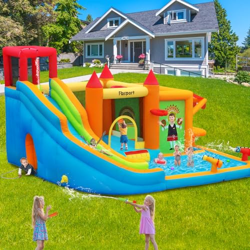 FBSPORT-chateau-Gonflable-Enfant-avec-souffleur-Aire-de-Jeux-Gonflable-Adulte-Grand-chateau-Gonflable-Piscine-Meilleur-Cadeau-de-Vacancesdanniversaire-pour-Les-Enfants-424-388-238-CM-0-0