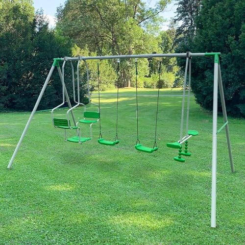 HyperMotion-Balancoire-pour-enfants-jeux-de-jardin-6-places-balancoire-pour-enfants-balancoires-de-jardin-pour-enfants-3-cadre-en-acier-longueur-reglable-ancres-de-montage-vert-0-0