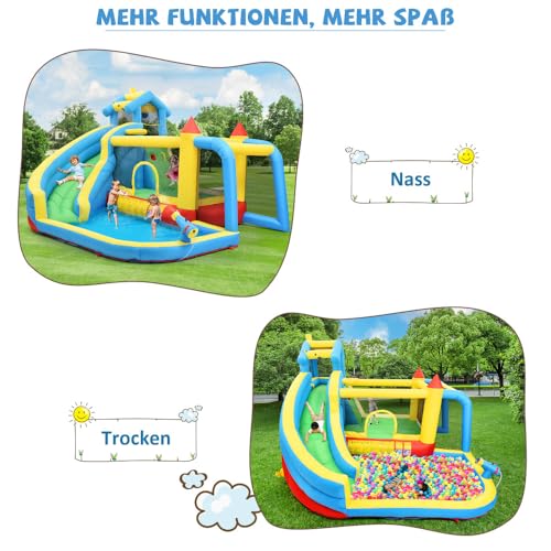 Seyakany-Chateau-gonflable-pour-enfants-parc-aquatique-exterieur-multifonctionnel-trampoline-toboggan-aquatique-petit-toboggan-fontaine-pistolets-a-eau-auvent-de-magasincompris-souffleur-450W-0-1