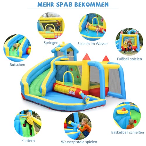 Seyakany-Chateau-gonflable-pour-enfants-parc-aquatique-exterieur-multifonctionnel-trampoline-toboggan-aquatique-petit-toboggan-fontaine-pistolets-a-eau-auvent-de-magasincompris-souffleur-450W-0-2