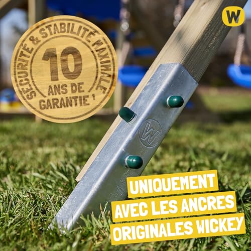 Wickey-Aire-de-Jeux-DinkyHouse-avec-Extension-de-balancoire-Toboggan-bache-Tour-a-Grimper-pour-Enfants-pour-Le-Jardin-en-Bois-Massif-303x317x247-cm-0-1