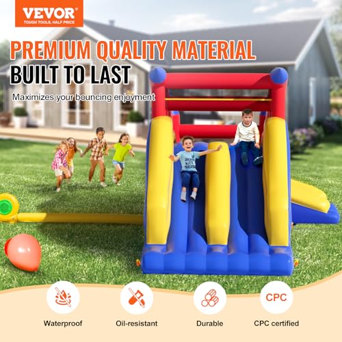 VEVOR-Chateau-Gonflable-Structure-Gonflable-avec-Souffleur-Toboggan-et-Sac-de-Rangement-Trampoline-Exterieur-Aire-de-Jeu-Gonflable-dArriere-Cour-pour-Enfants-Ages-de-3-a-8-Ans-465x260x235-cm-0-1