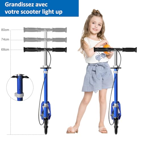 Vinteky-Trottinette-Enfant-2-Roues-Pliable-et-Legere-avec-Frein-a-Main-Reglable-en-3-Hauteurs-70-kg-Max-Design-Ergonomique-Couleur-Bleu-Ideal-pour-Enfants-de-3-a-9-Ans-0-0