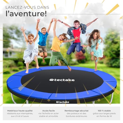 tectake-Trampoline-Rond-O305cm-avec-Echelle-Trampoline-Filet-de-Protection-Tour-rembourre-Enfant-Adultes-Certifie-Intertek-Securite-Maximale-Jardin-Cadeau-0-2