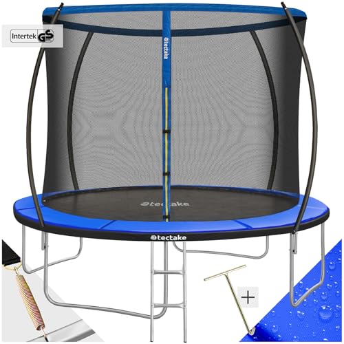 tectake-Trampoline-Rond-O305cm-avec-Echelle-Trampoline-Filet-de-Protection-Tour-rembourre-Enfant-Adultes-Certifie-Intertek-Securite-Maximale-Jardin-Cadeau-0