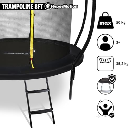 Hypermotion-Trampoline-Exterieur-Enfant-3-Ans-244305-366430-487-cm-Sechage-Rapide-et-Deperlant--Excellente-Elasticite-de-Saut--Trampoline-de-Jardin-avec-Filet-de-Securite-0-1
