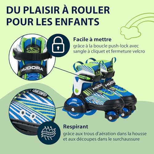 HUDORA-Rollschuhe-My-First-Quad--Patins-pour-Kinder--Schuhe-mit-Rollen--Patins-a-roulettes-pour-Madchen-Jungs-in-Verschiedenen-Farben--Patins-a-roulettes-Grosenverstellbare-0-1