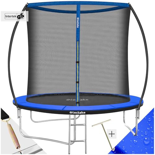 tectake-Trampoline-Rond-avec-Echelle-Trampoline-Filet-de-Protection-Tour-rembourre-Enfant-Adultes-Certifie-Intertek-Securite-Maximale-Jardin-Cadeau-Diverses-Tailles-0