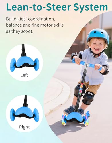 BELEEV-Trottinette-Enfants-2-Ans-Trotinette-a-3-Roues-pour-Filles-et-Garcons-LED-Roues-Lumineuses-4-Hauteur-Reglable-Inclinee-pour-Diriger-Plateau-Antiderapant-Scooter-pour-Tout-Petits-2-6-Ans-0-1