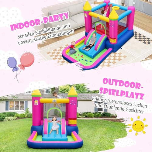 FANTASK-Chateau-Gonflable-avec-Toboggan-Zone-de-Saut-Piscine-a-balles-et-Panier-de-Basket-chateau-de-Rebond-en-Tissu-Oxford-avec-Sac-de-Transport-kit-de-reparation-interieur-et-exterieur-363-x-0-2
