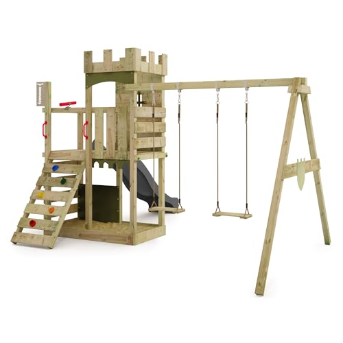 Fatmoose-Aire-de-Jeux-Chateau-Fort-BoldBaron-Boost-XXL-avec-balancoire-Toboggan-exterieur-Enfants-Tour-descalade-avec-bac-a-Sable-echelle-Accessoires-de-Jeux-0-0