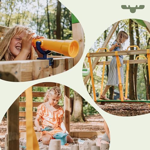 Fatmoose-Aire-de-Jeux-Chateau-Fort-BoldBaron-Boost-XXL-avec-balancoire-Toboggan-exterieur-Enfants-Tour-descalade-avec-bac-a-Sable-echelle-Accessoires-de-Jeux-0-2