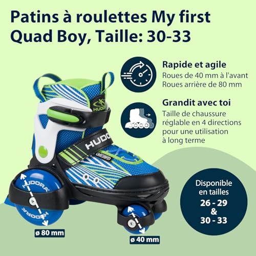 HUDORA-Patins-a-roulettes-My-First-Quad-en-differentes-tailles-couleurs-Rollers-a-taille-reglable-de-qualite-pour-enfants-jusqua-20kg-Patins-surs-pour-debutants-avec-grandes-roues-0-0