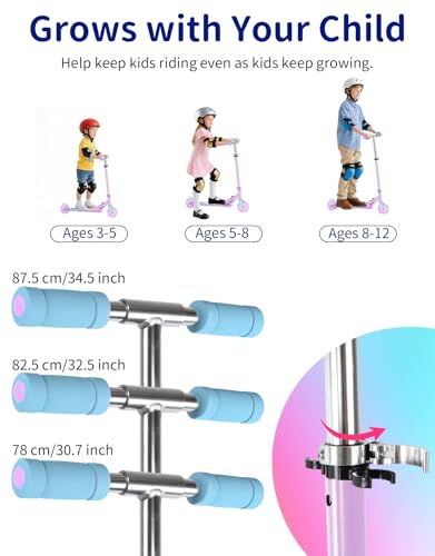 BELEEV-V1Plus-Trottinette-Enfant-3-a-12-Ans-Pliable-Trotinette-a-2-Roues-LED-Lumineuses-Deck-3-Reglables-en-Hauteur-Plateau-AntiderapantTrottinette-avec-Support-pour-Filles-et-Garcons-Scooter-0-2