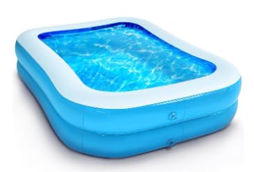 Double-Piscine-Gonflable-Rectangulaire-2-x-15-x-05-m-Couche-Piscine-Enfant-Rectangulaire-pour-Jardin-Pataugeoire-pour-Enfants-et-Adultes-Grande-Piscine-Familiale-pour-Balcon-ou-Interieur-Bleu-0-2