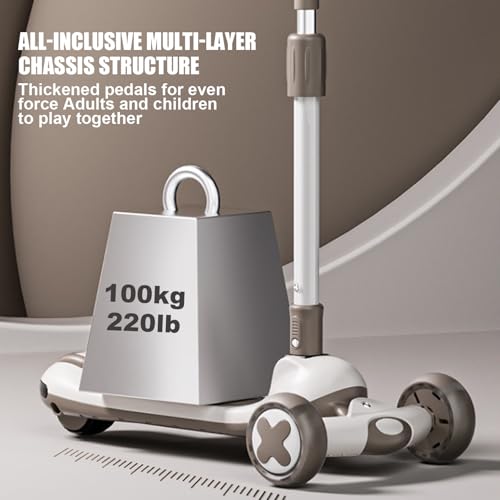 JSLJJBD-Trottinette-a-3-Roues-for-Enfants-Roues-Lumineuses-a-LED-Hauteur-reglable-sur-5-Niveaux-capacite-de-Charge-jusqua-100-kg-Convient-aux-Enfants-aux-Adultes-et-aux-Adolescents-0-1