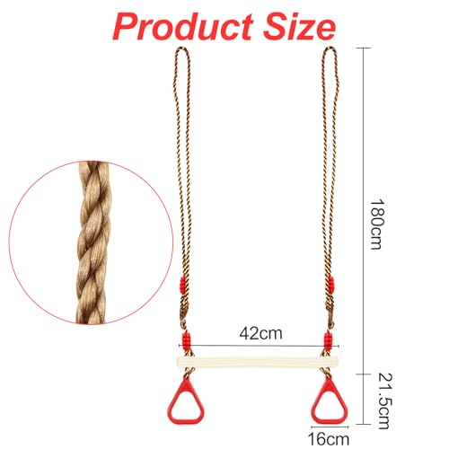 Riloventa-Balancoire-Exterieur-Bois-avec-Longueur-de-Corde-Reglable-Balancoire-Interieur-Portique-Exterieur-Bois-Balancoire-en-a-Anneau-Trapezoidal-Charge-Maximale-120kg-pour-Enfant-0-0