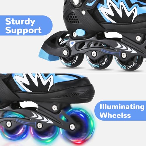 TOMSHOO-Patins-a-roulettes-Rollers-en-Ligne-avec-4-Tailles-Reglables-Roues-LED-Plusieurs-Options-de-Taille-pour-Enfants-Garcons-et-Filles-0-2